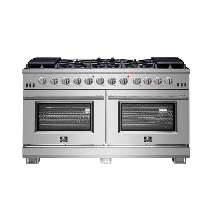 Forno Capriasca 60-Inch Freestanding Gas Range, 10 Burners, True Convection Oven FORNO