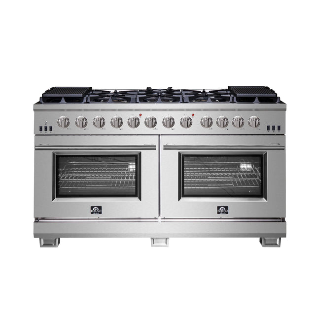 Forno Capriasca 60-Inch Freestanding Gas Range, 10 Burners, True Convection Oven FORNO