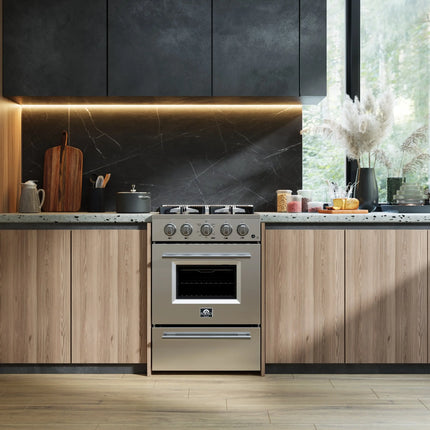Forno Breno 24-Inch Freestanding Gas Range, Compact Design, Energy Efficient FORNO