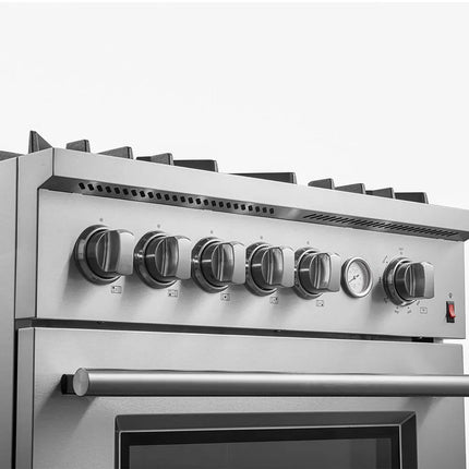 FORNO Premium 3-Piece Kitchen Bundle - 30" Gas Range, Bottom Freezer Refrigerator, Built-In Dishwasher, Stainless Steel - FBDL-012-01CAUS FORNO