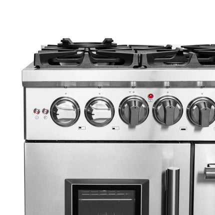 Forno Massimo 48-Inch Freestanding French Door Dual Fuel Range, 8 Burners, True Convection Oven FORNO