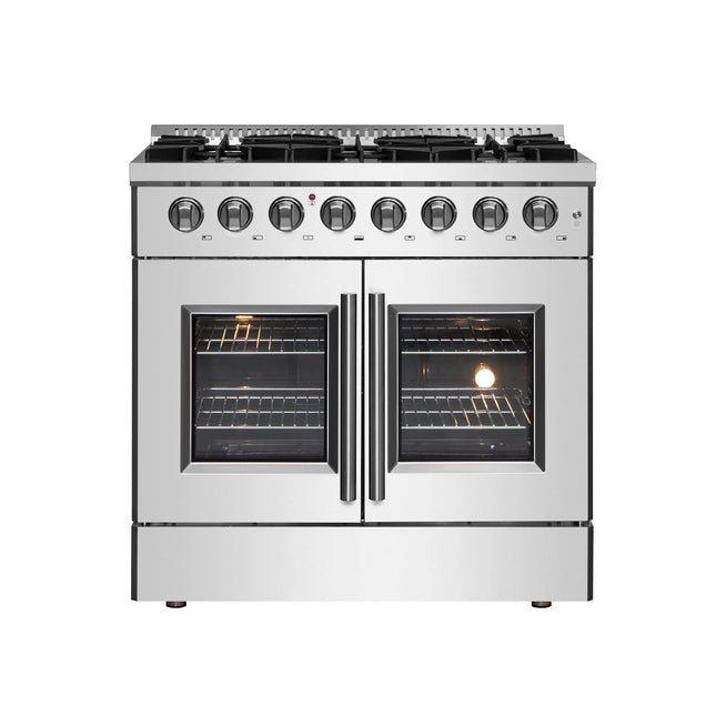 Forno Galiano 36" Freestanding French Door Dual Fuel Range FORNO