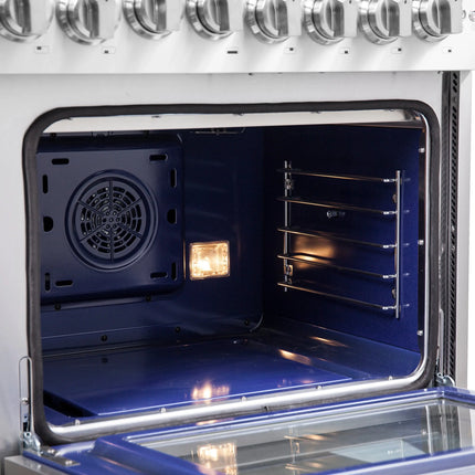 Forno Capriasca 48-Inch Freestanding French Door Dual Fuel Range, 8 Burners, True Convection Oven FORNO