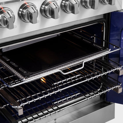 Forno Massimo 30-Inch Freestanding French Door Gas Range, 4 Burners, Convection Oven, Energy Efficient FORNO