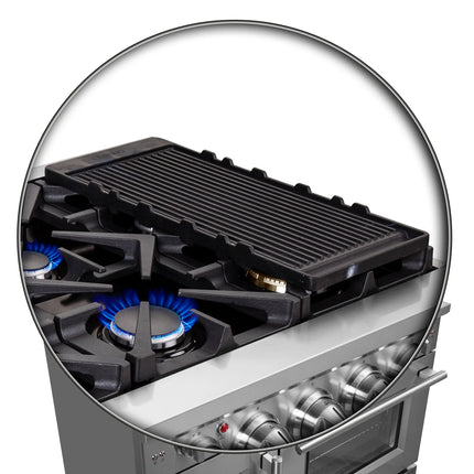 Forno Massimo 48-Inch Freestanding French Door Gas Range, 8 Burners, Convection Oven, Energy Efficient FORNO