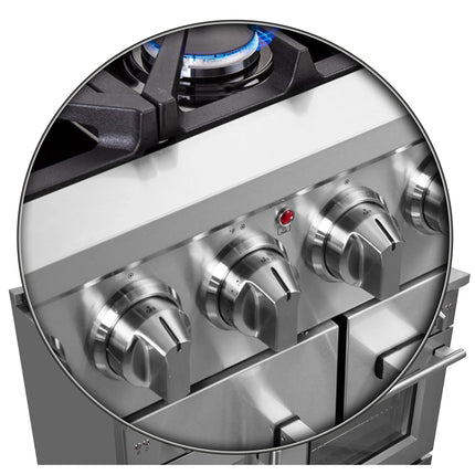 Forno Massimo 48-Inch Freestanding French Door Gas Range, 8 Burners, Convection Oven, Energy Efficient FORNO