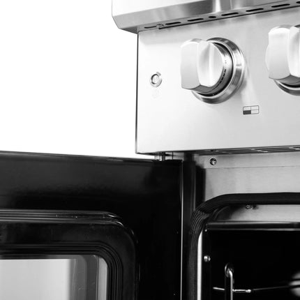 Forno Galiano 30-Inch Freestanding French Door Gas Range, 4 Burners, Convection Oven, Energy Efficient FORNO