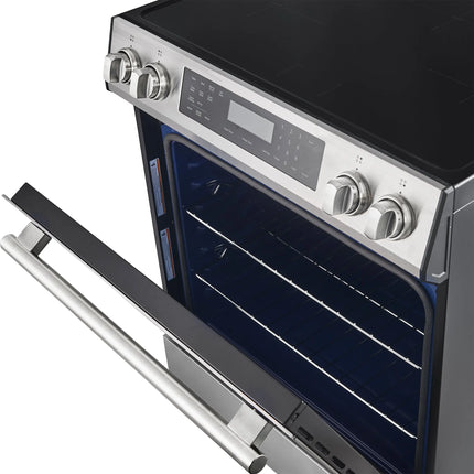 Forno Donatello Espresso 30-Inch Slide-In Stainless Steel Induction Range, Convection Oven, 5 Cooking Zones, Touch Control Panel FORNO