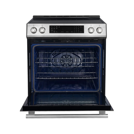 Forno Donatello Espresso 30-Inch Slide-In Stainless Steel Induction Range, Convection Oven, 5 Cooking Zones, Touch Control Panel FORNO