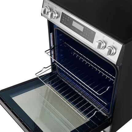 Forno Donatello Espresso 30-Inch Slide-In Stainless Steel Induction Range, Convection Oven, 5 Cooking Zones, Touch Control Panel FORNO