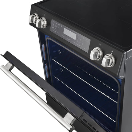 Forno Donatello Espresso 30-Inch Slide-In Black Induction Range, Convection Oven, 5 Cooking Zones, Touch Control Panel FORNO