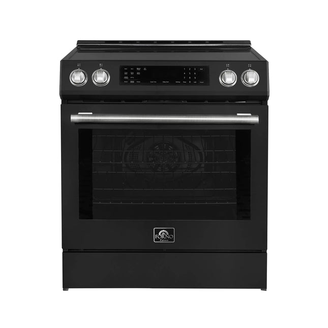 Forno Donatello Espresso 30-Inch Slide-In Black Induction Range, Convection Oven, 5 Cooking Zones, Touch Control Panel FORNO