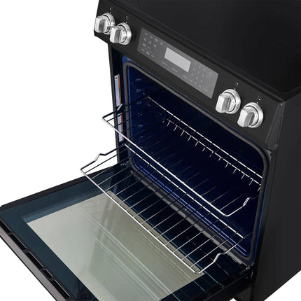 Forno Donatello Espresso 30-Inch Slide-In Black Induction Range, Convection Oven, 5 Cooking Zones, Touch Control Panel FORNO