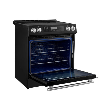 Forno Donatello Espresso 30-Inch Slide-In Black Induction Range, Convection Oven, 5 Cooking Zones, Touch Control Panel FORNO