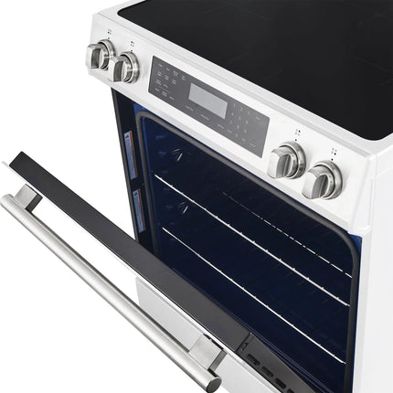 Forno Donatello Espresso 30-Inch Slide-In White Induction Range, Convection Oven, 5 Cooking Zones, Touch Control Panel FORNO