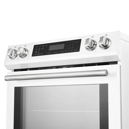 Forno Donatello Espresso 30-Inch Slide-In White Induction Range, Convection Oven, 5 Cooking Zones, Touch Control Panel FORNO