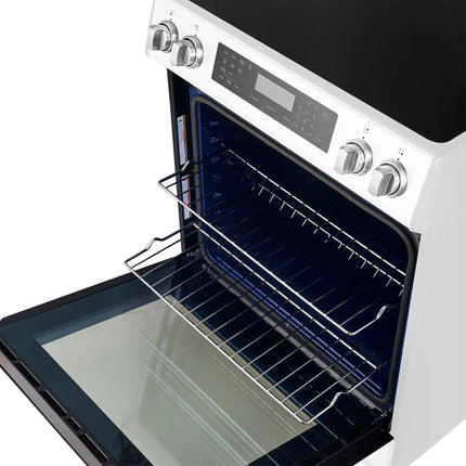 Forno Donatello Espresso 30-Inch Slide-In White Induction Range, Convection Oven, 5 Cooking Zones, Touch Control Panel FORNO
