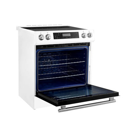 Forno Donatello Espresso 30-Inch Slide-In White Induction Range, Convection Oven, 5 Cooking Zones, Touch Control Panel FORNO