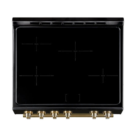 Forno Leonardo Espresso 30-Inch Slide-In Black Induction Range, Convection Oven, 5 Cooking Zones, Touch Control Panel FORNO