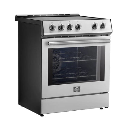 Forno Leonardo Espresso 30-Inch Slide-In Stainless Steel Induction Range, Convection Oven, 5 Cooking Zones FORNO