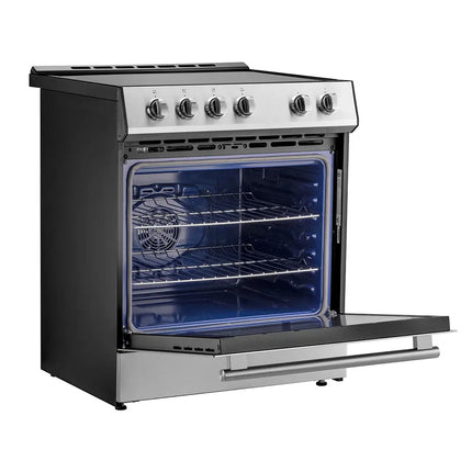 Forno Leonardo Espresso 30-Inch Slide-In Stainless Steel Induction Range, Convection Oven, 5 Cooking Zones FORNO