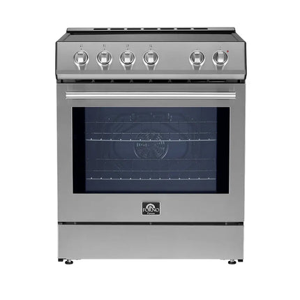 Forno Leonardo Espresso 30-Inch Slide-In Stainless Steel Induction Range, Convection Oven, 5 Cooking Zones FORNO