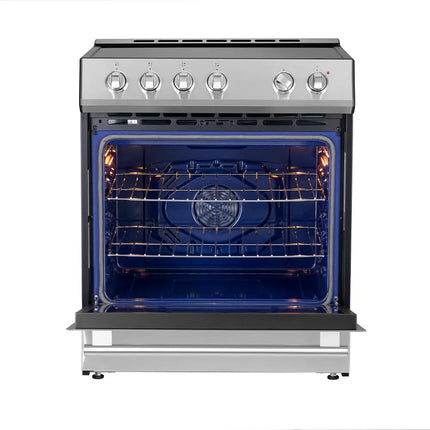 Forno Leonardo Espresso 30-Inch Slide-In Stainless Steel Induction Range, Convection Oven, 5 Cooking Zones FORNO