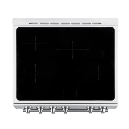 Forno Leonardo Espresso 30-Inch Slide-In White Induction Range, Convection Oven, 5 Cooking Zones, Touch Control Panel FORNO