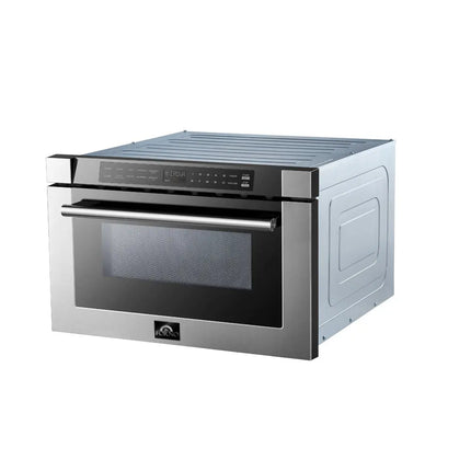 Forno Capoliveri 24-Inch Microwave Drawer, Stainless Steel, 1.2 cu.ft, 1500 Watts, Built-In, Touch Control LCD Display, Auto-Touch Open/Close, 11 Power Levels, Sensor Cooking FORNO