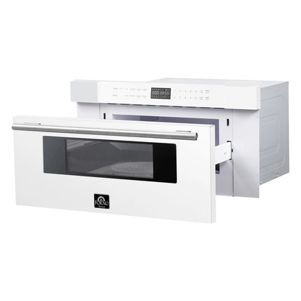 Forno Capoliveri Espresso 30-Inch Microwave Drawer, White, 1.2 cu.ft, 1500 Watts, Built-In, Touch Control LCD Display, Auto-Touch Open/Close, 11 Power Levels, Sensor Cooking FORNO