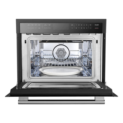 Forno Oliena Espresso Black 24-Inch Built-In Microwave and Convection Oven Combo, 1.6 cu.ft, 1750W Convection, 1000W Microwave, Stainless Steel Interior, Glass Touch Controls, Sensor Cooking FORNO