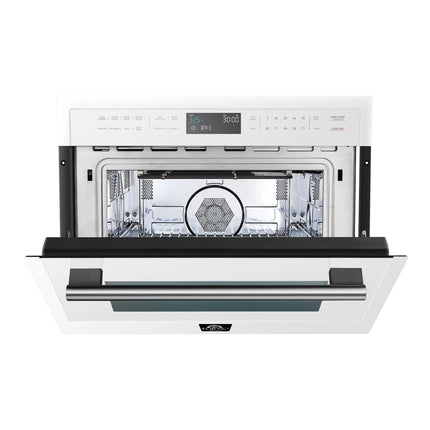 Forno Oliena Espresso White 24-Inch Built-In Microwave and Convection Oven Combo, 1.6 cu.ft, 1750W Convection, 1000W Microwave, Stainless Steel Interior, Glass Touch Controls, Sensor Cooking FORNO