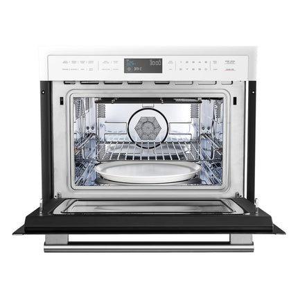 Forno Oliena Espresso White 24-Inch Built-In Microwave and Convection Oven Combo, 1.6 cu.ft, 1750W Convection, 1000W Microwave, Stainless Steel Interior, Glass Touch Controls, Sensor Cooking FORNO