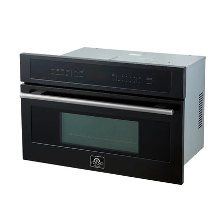 Forno Oliena Espresso Black 30-Inch Built-In Microwave and Convection Oven Combo, 1.6 cu.ft, 1750W Convection, 1000W Microwave, Stainless Steel Interior, Glass Touch Controls, Sensor Cooking FORNO