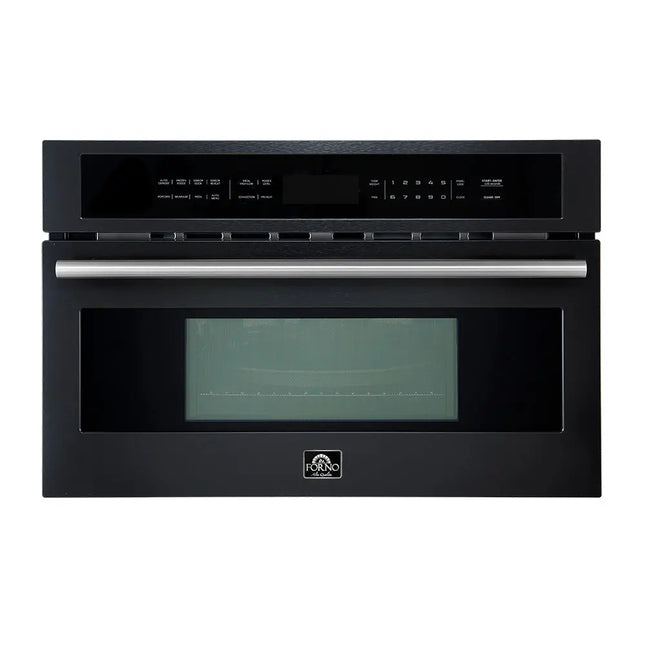 Forno Oliena Espresso Black 30-Inch Built-In Microwave and Convection Oven Combo, 1.6 cu.ft, 1750W Convection, 1000W Microwave, Stainless Steel Interior, Glass Touch Controls, Sensor Cooking FORNO