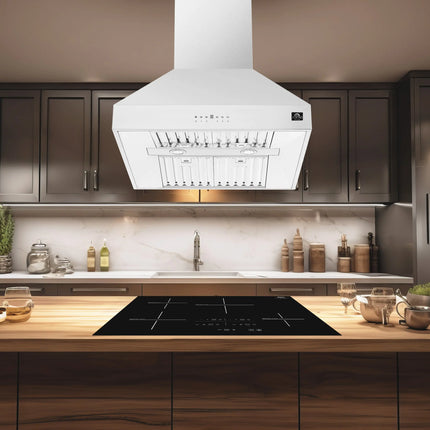 Forno Coppito 30-Inch Island Range Hood, Stainless Steel, LED Lighting, Adjustable Fan Speeds FORNO