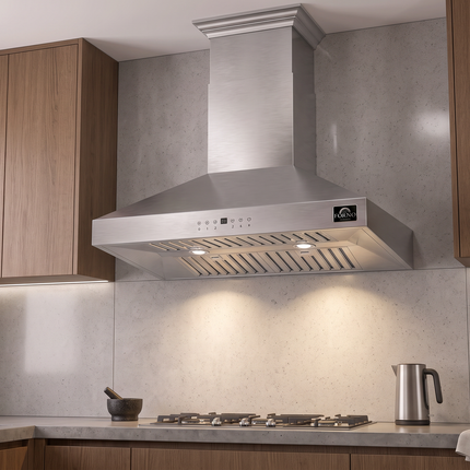 Forno Coppito 30-Inch Island Range Hood, Stainless Steel, LED Lighting, Adjustable Fan Speeds FORNO
