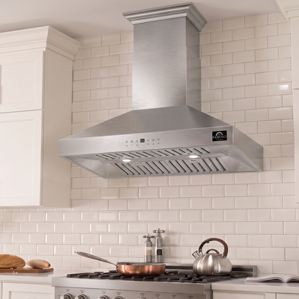 Forno Coppito 30-Inch Island Range Hood, Stainless Steel, LED Lighting, Adjustable Fan Speeds FORNO