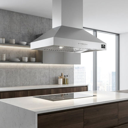 Forno Coppito 30-Inch Island Range Hood, Stainless Steel, LED Lighting, Adjustable Fan Speeds FORNO