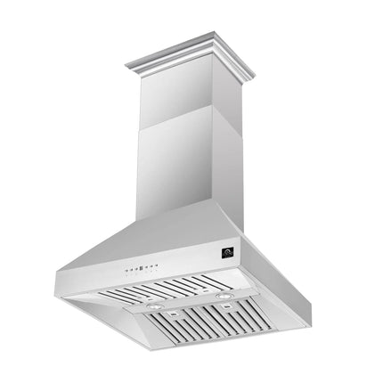 Forno Coppito 36-Inch Island Range Hood, Stainless Steel, LED Lighting, Adjustable Fan Speeds FORNO