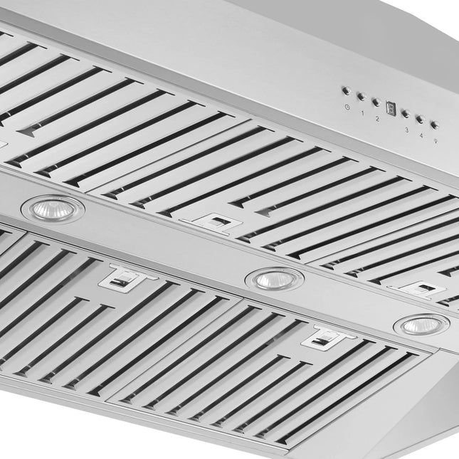 Forno Coppito 48-Inch Island Range Hood, Stainless Steel, LED Lighting, Adjustable Fan Speeds FORNO