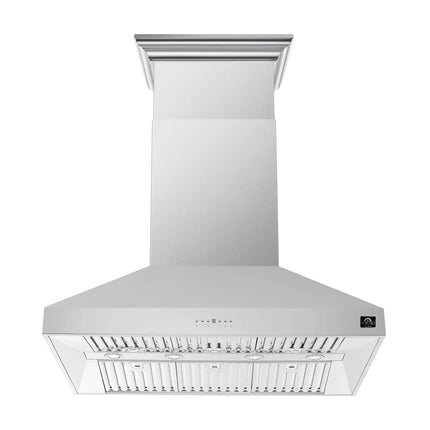 Forno Coppito 48-Inch Island Range Hood, Stainless Steel, LED Lighting, Adjustable Fan Speeds FORNO