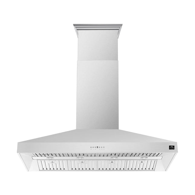 Forno Coppito 60-Inch Island Range Hood, Stainless Steel, LED Lighting, Adjustable Fan Speeds FORNO