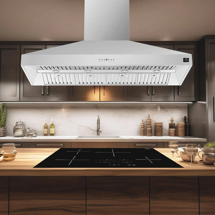Forno Coppito 60-Inch Island Range Hood, Stainless Steel, LED Lighting, Adjustable Fan Speeds FORNO