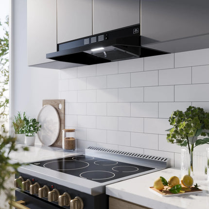 Forno Cappa 30-Inch Under Cabinet Range Hood, Black, 200 CFM, Convertible, LED Lighting FORNO