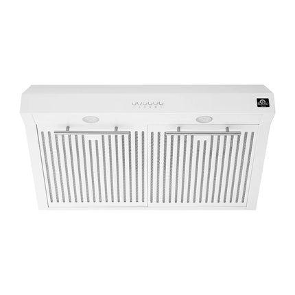 Forno Bari Espresso 30-Inch Under Cabinet Range Hood, White, 600 CFM, LED Lighting, Dishwasher-Safe Baffle Filters, 3-Speed Fan Control FORNO