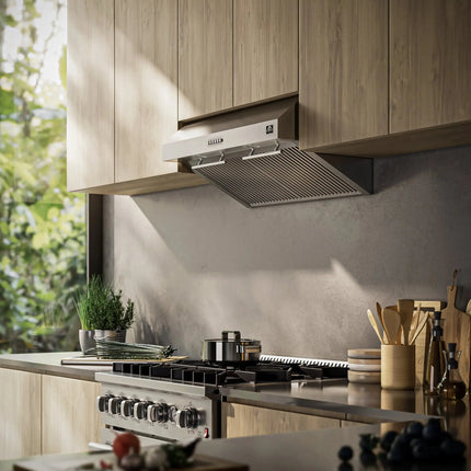 Forno Bari Espresso 30-Inch Under Cabinet Range Hood, Stainless Steel, 600 CFM, LED Lighting, Dishwasher-Safe Baffle Filters, 3-Speed Fan Control FORNO