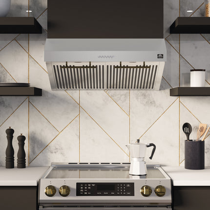 FORNO Premium 4-Piece Kitchen Bundle - 30" Electric Range, 30" Range Hood, 31" French Door Refrigerator, 24" Built-In Dishwasher, Stainless Steel - FBDL-010-01US FORNO