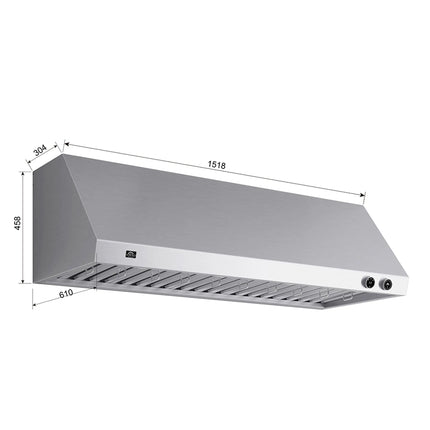 Forno Biagio 60-Inch Wall Mounted Range Hood, Stainless Steel, Heavy Duty FORNO
