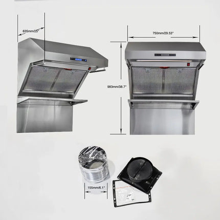 Forno Savona 30-Inch Wall Mount Range Hood, Hybrid Filters, Backsplash Included FORNO